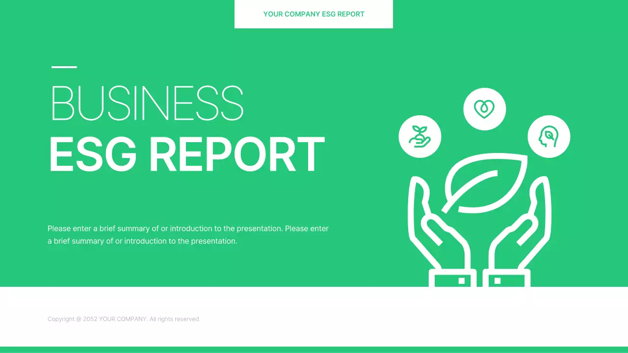 Green Minimal Business Report Document Presentation