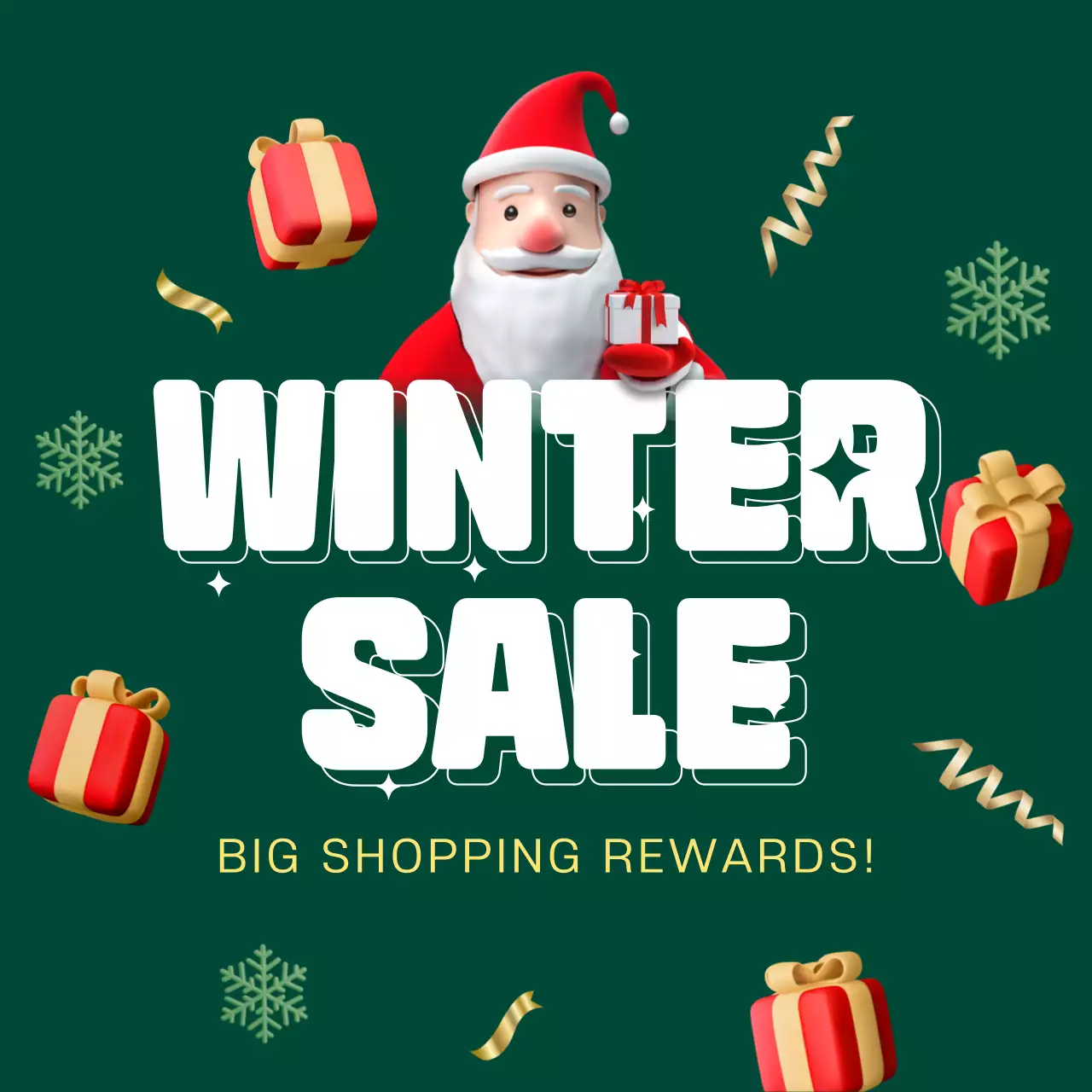 Green Festive Winter Promotion Social Media Post