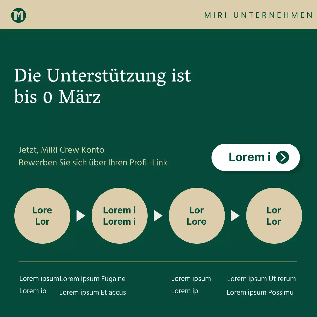 Moderne Team-Anzeige in Grün und Beige