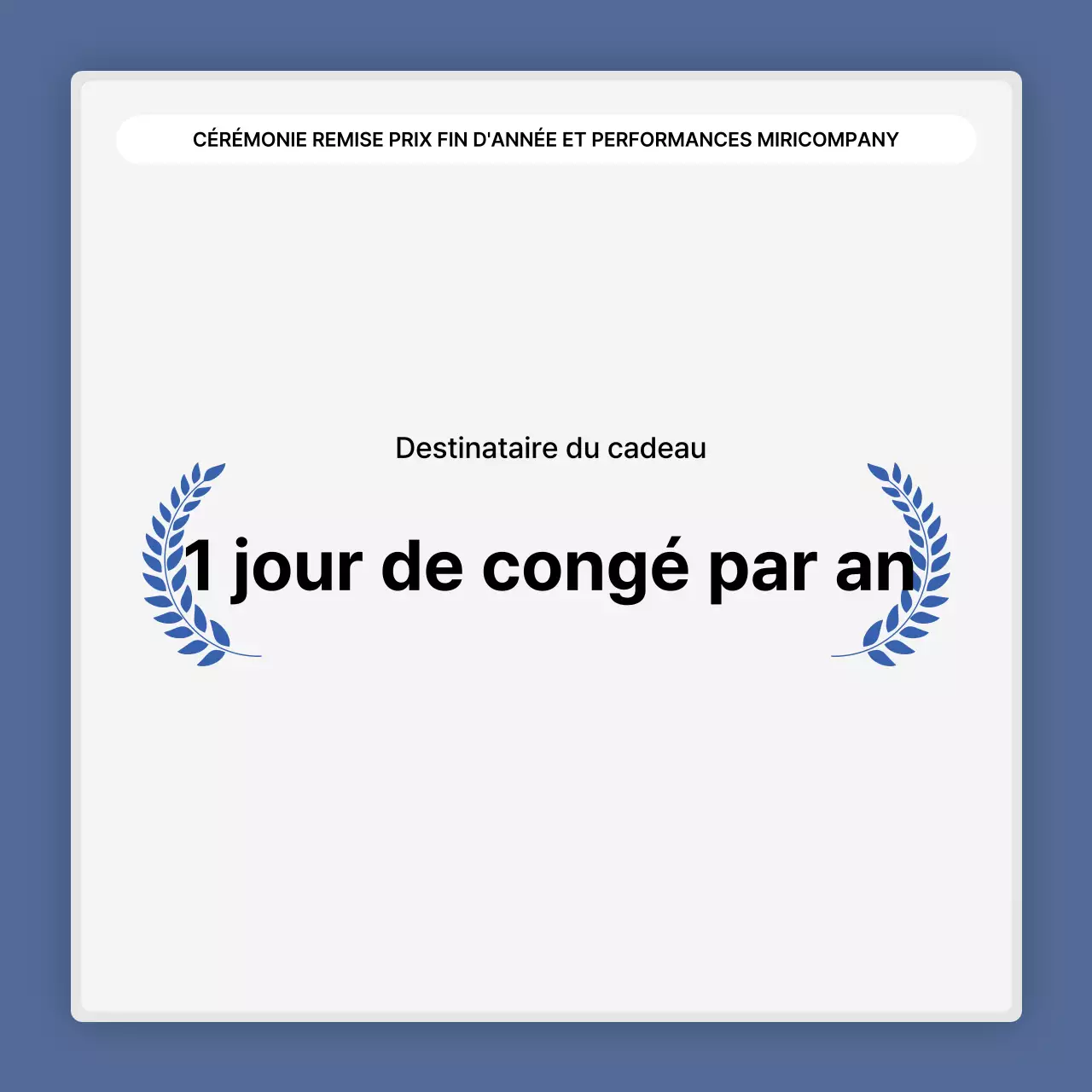 Une présentation simple des performances en bleu et blanc et un rapport sur les événements de fin d'année