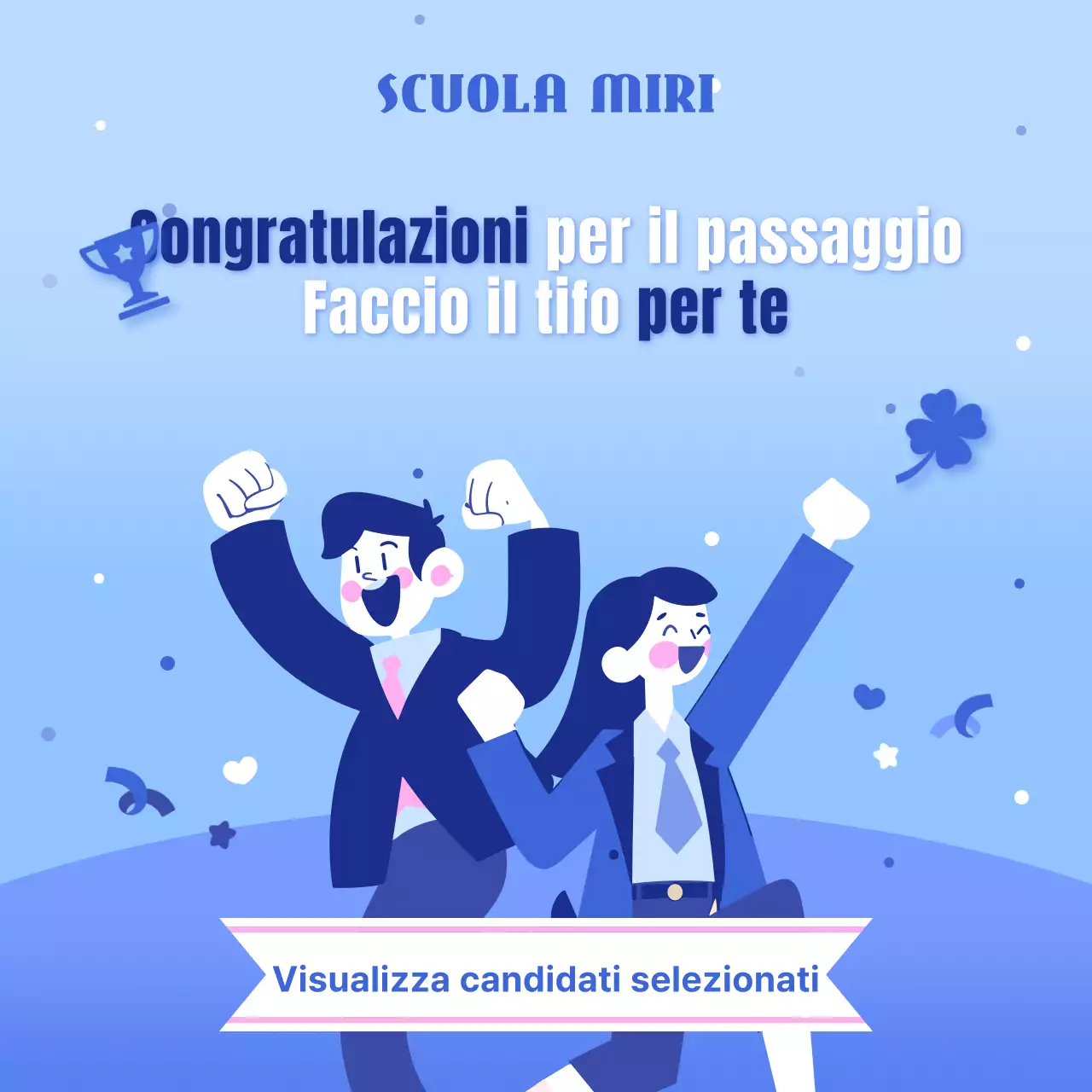 Una moderna postazione per la lista dei passi in bianco e blu