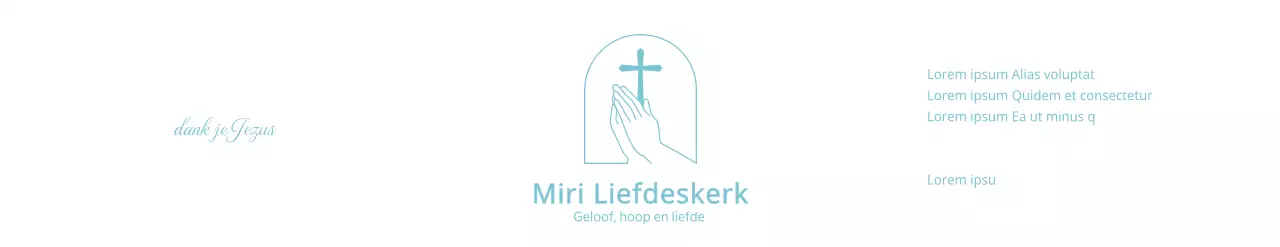 Lijnillustratie kerklogo en bijbelvers