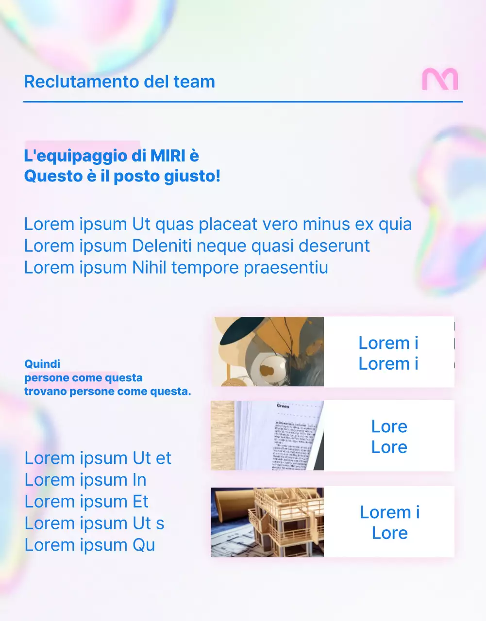 Semplice annuncio di lavoro in rosa e blu