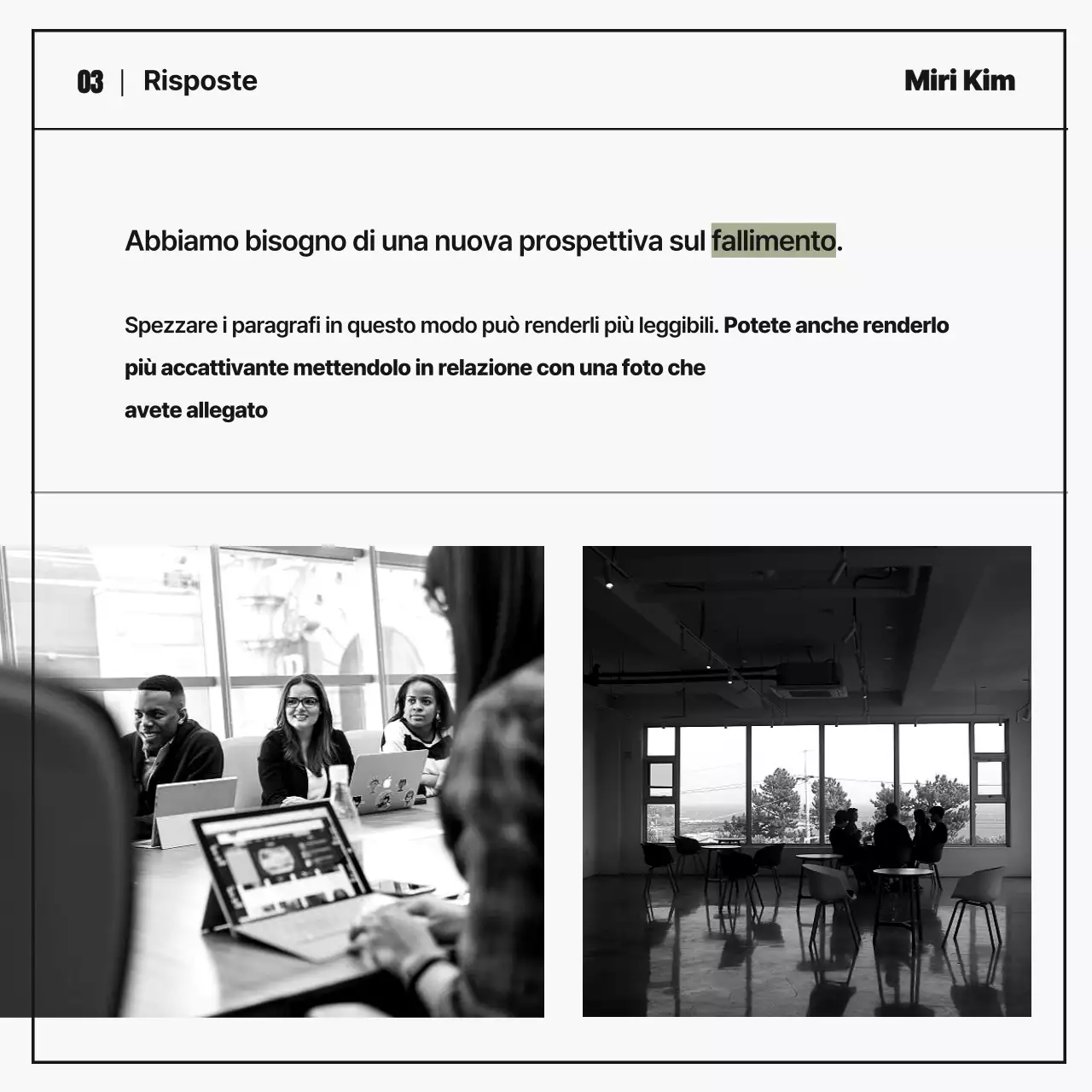 Semplice ritratto aziendale rivista intervista in bianco e nero e kaki