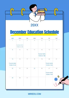 Simple blue and light blue calendar event information