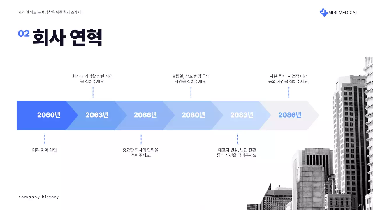 파랑과 회색의 심플한 의료 제약 분야 제안서