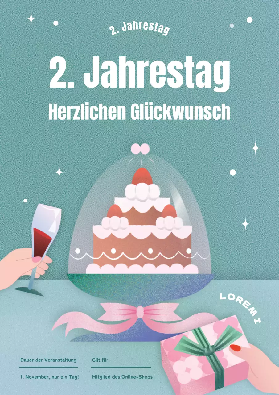 Einfache Anzeige für eine Einführungsveranstaltung in Hellblau und Minze