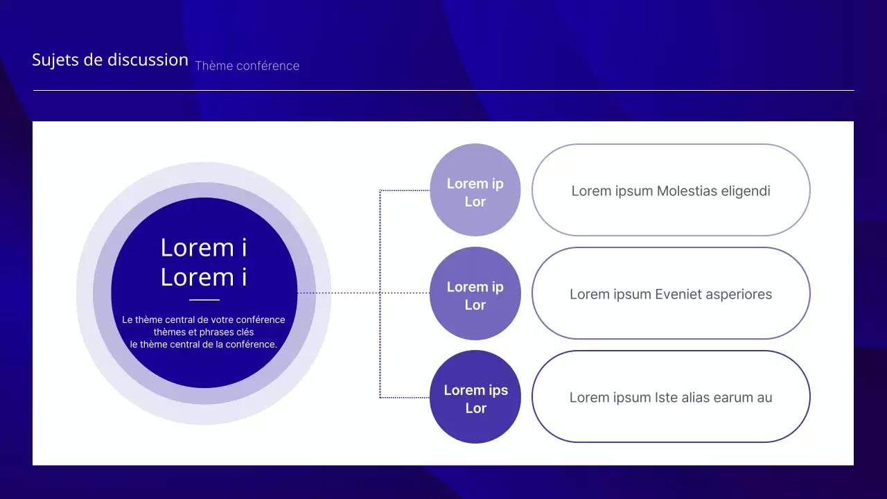 Une présentation de conférence luxueuse en bleu marine