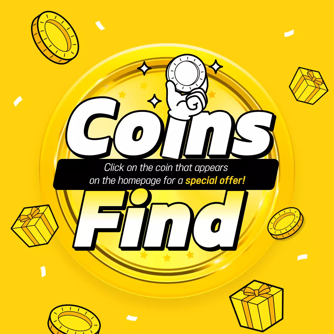 Yellow Bold Coins Promotion Social Media Post