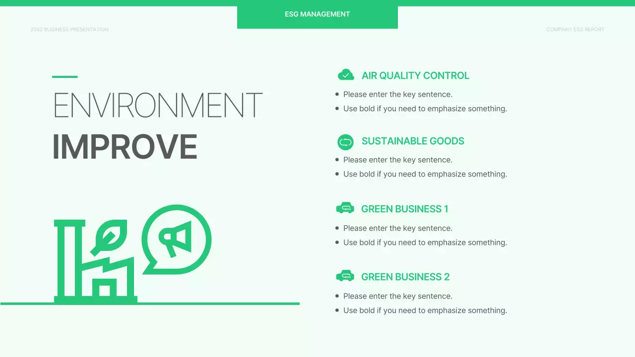 Green Minimal Business Report Document Presentation
