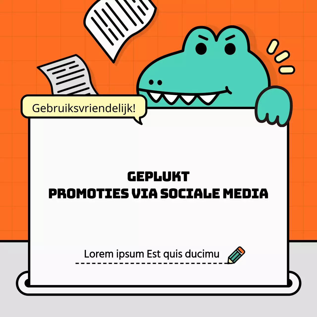 Kitscherige oranje sociale media-aankondigingen voor kleine bedrijven