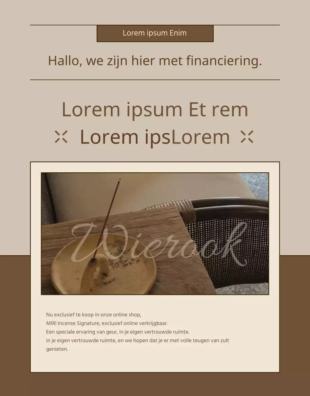 Een eenvoudig beige en bruin stimulerend financieringsveld