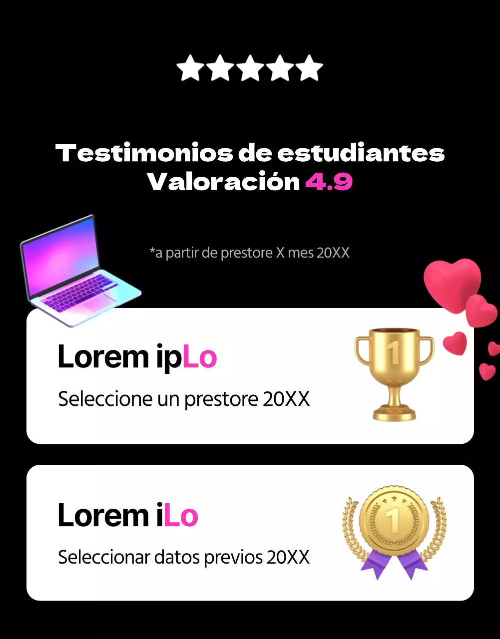 Promover el aprendizaje del inglés en negro y rosa