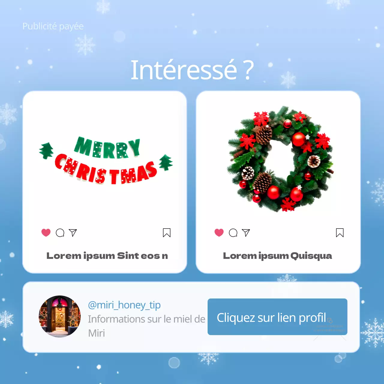 Une publicité virale hivernale naturelle en bleu clair