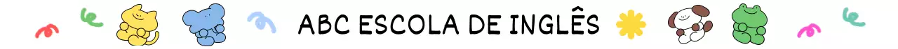 Escola de inglês com ilustrações coloridas e engraçadas