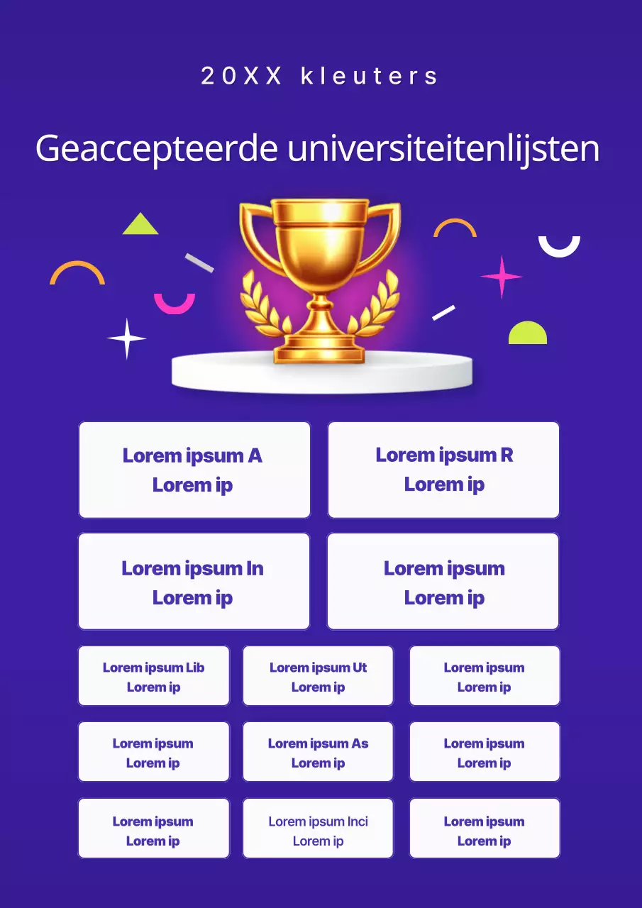 Aankondiging van Blue's trending college toelatingslijst