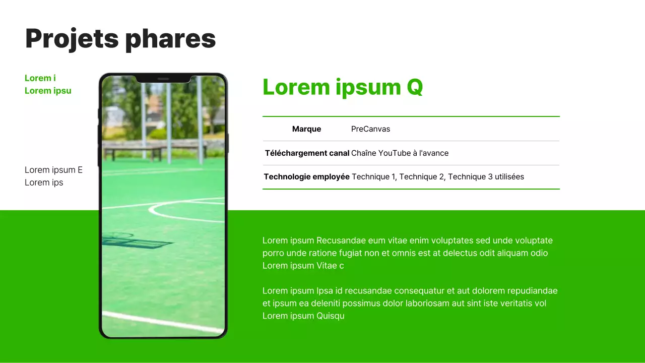 Un portefeuille de carrière simple en vert