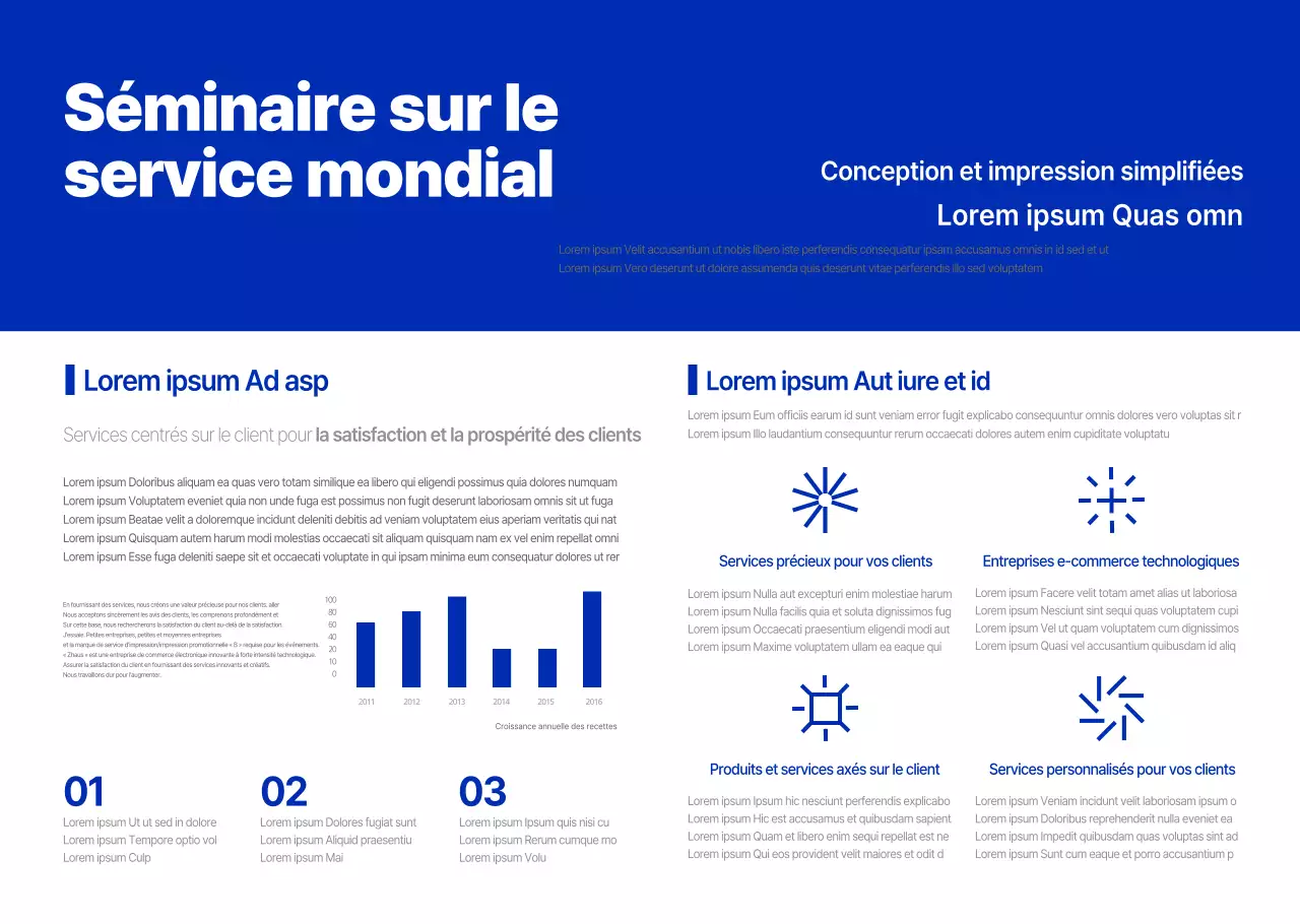 Introduction d'un séminaire d'entreprise sophistiqué aux tons bleus