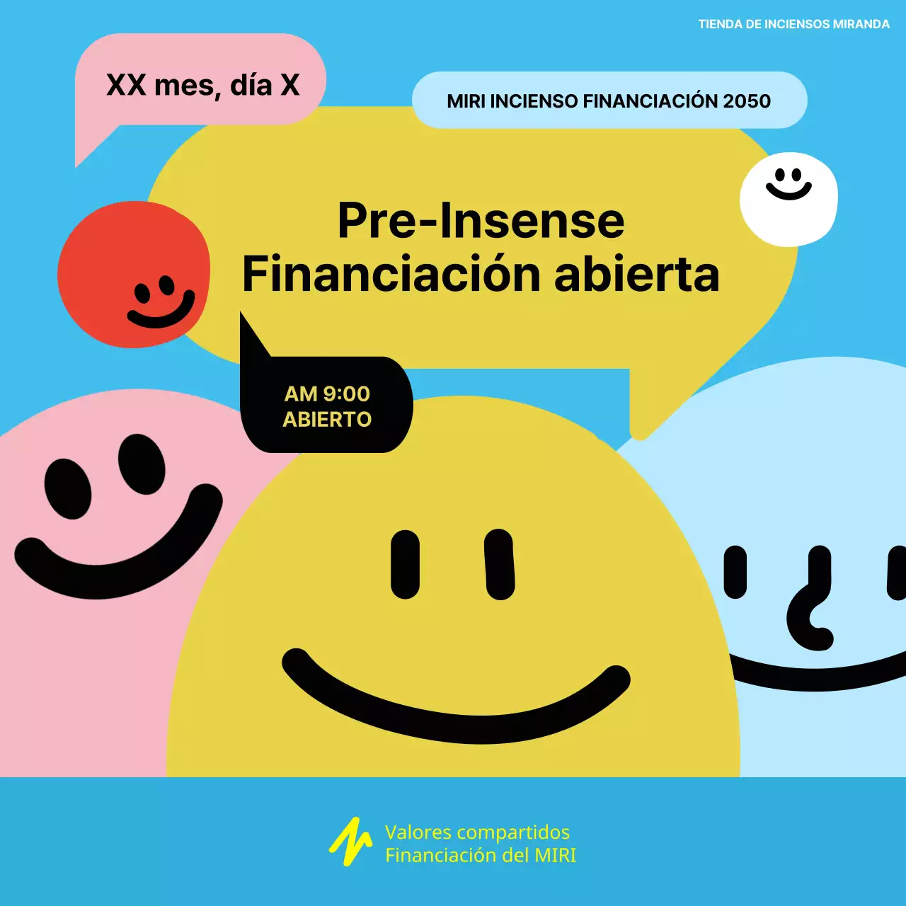 Propuesta minimalista de financiación de incentivos en amarillo y azul claro