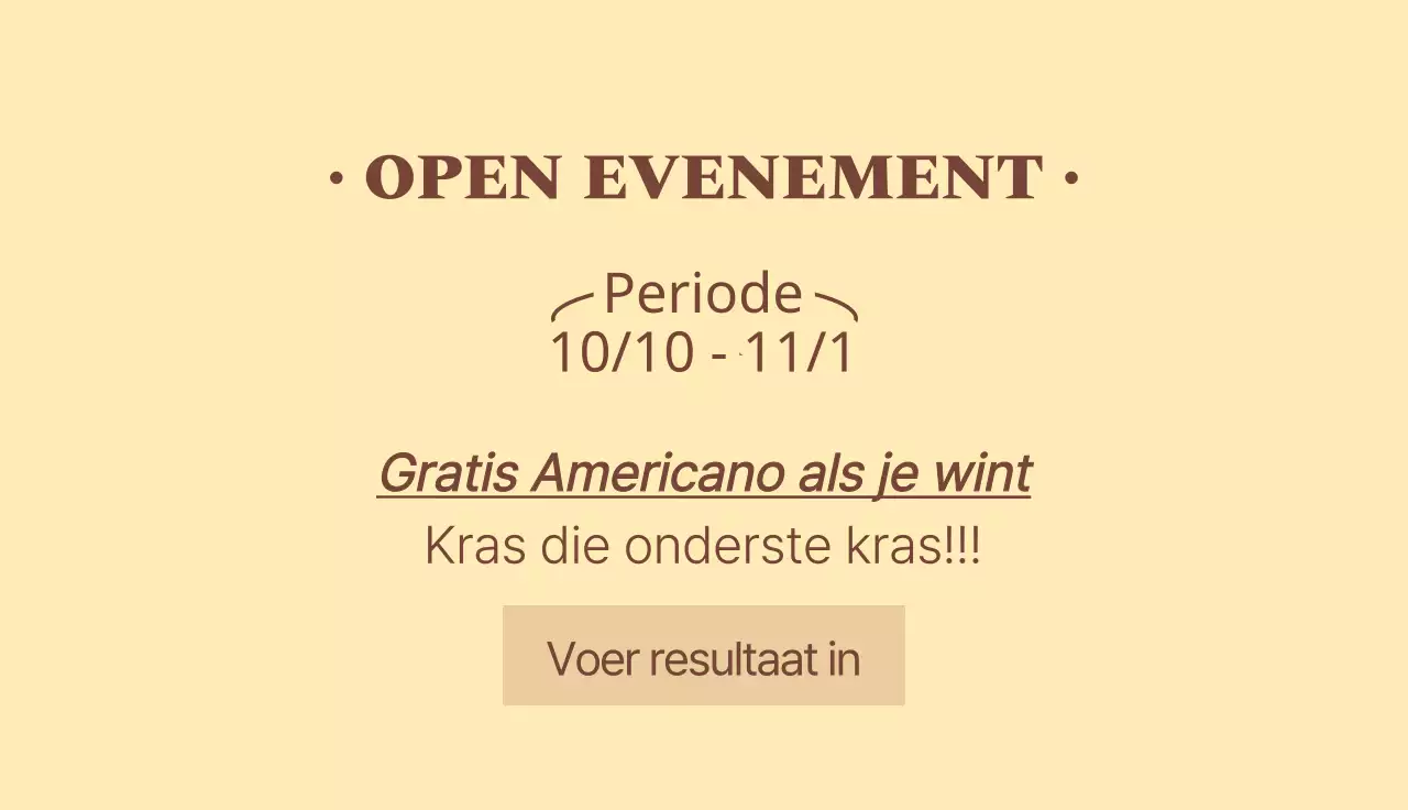 Open een café met een klassieke vintage uitstralingEvenementenLoterij