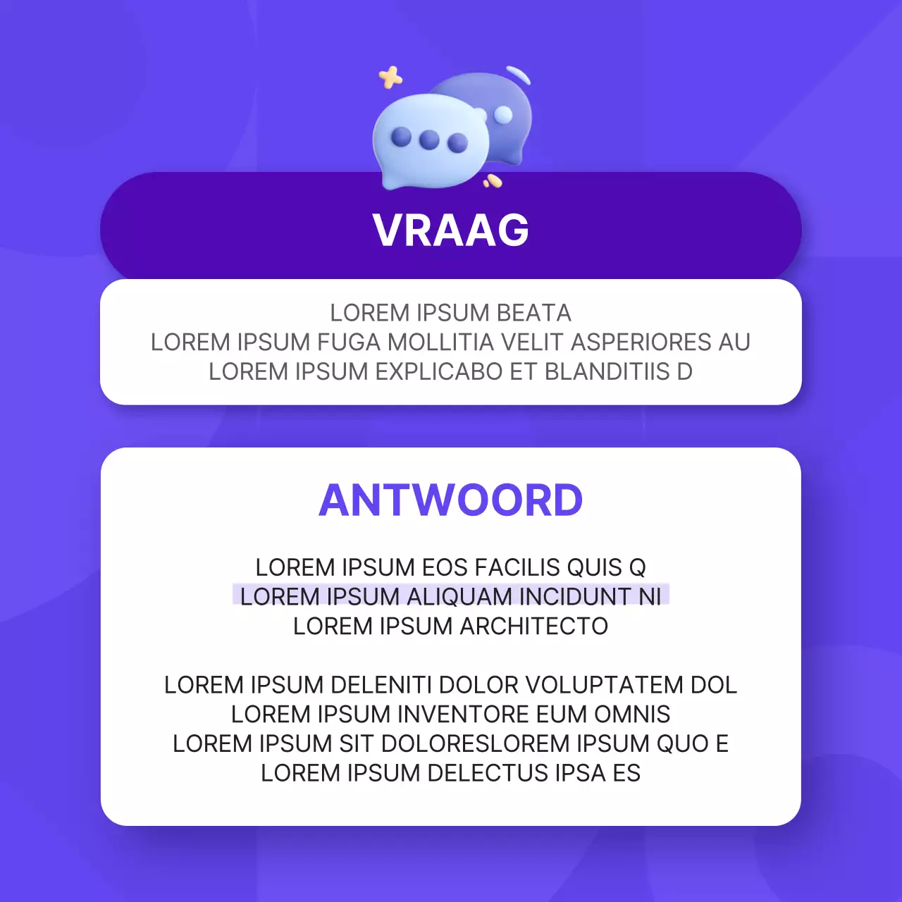 Promoot een eenvoudig persoonlijkheidsinterview in paars en roze