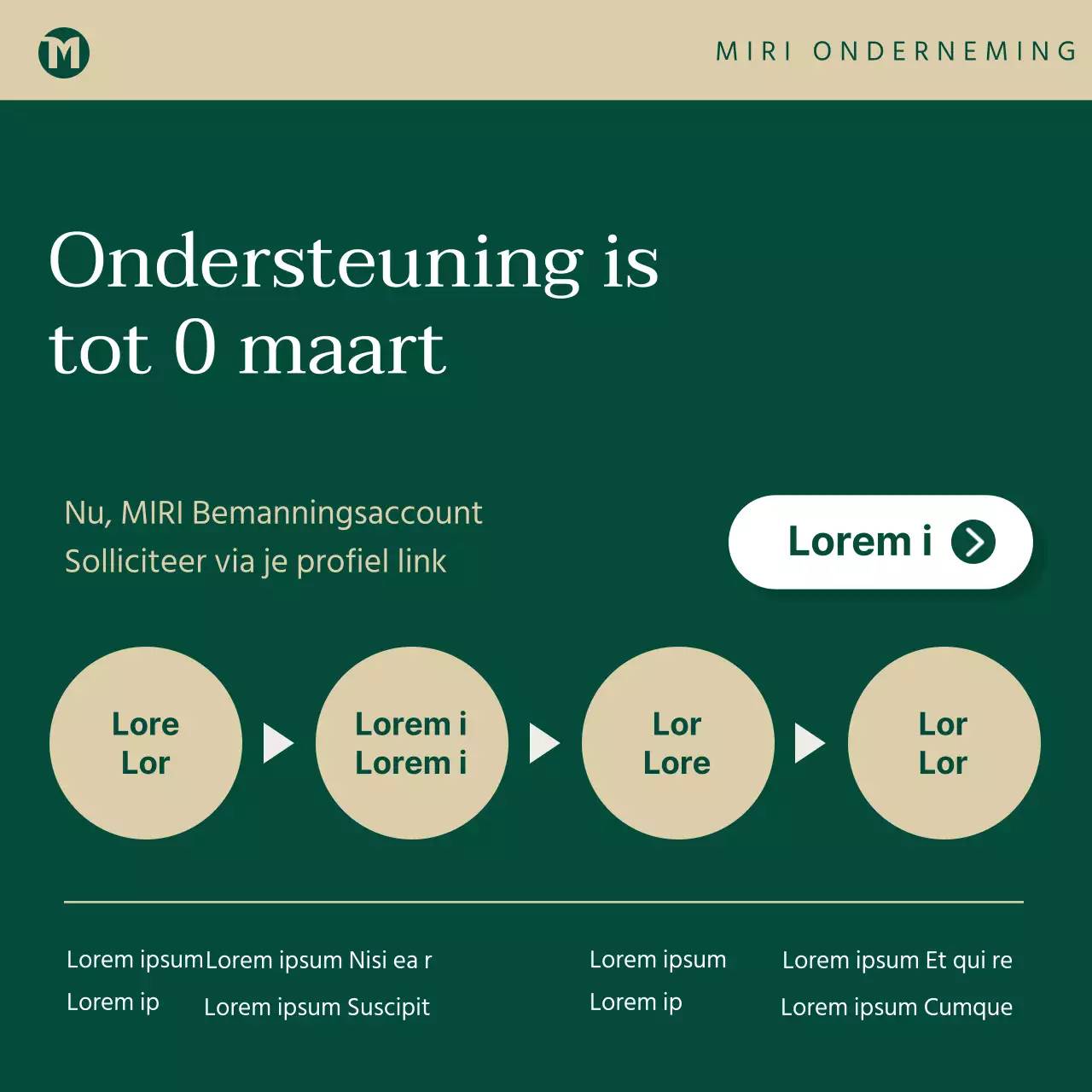 Advertentie voor moderne teamwerving in groen en beige