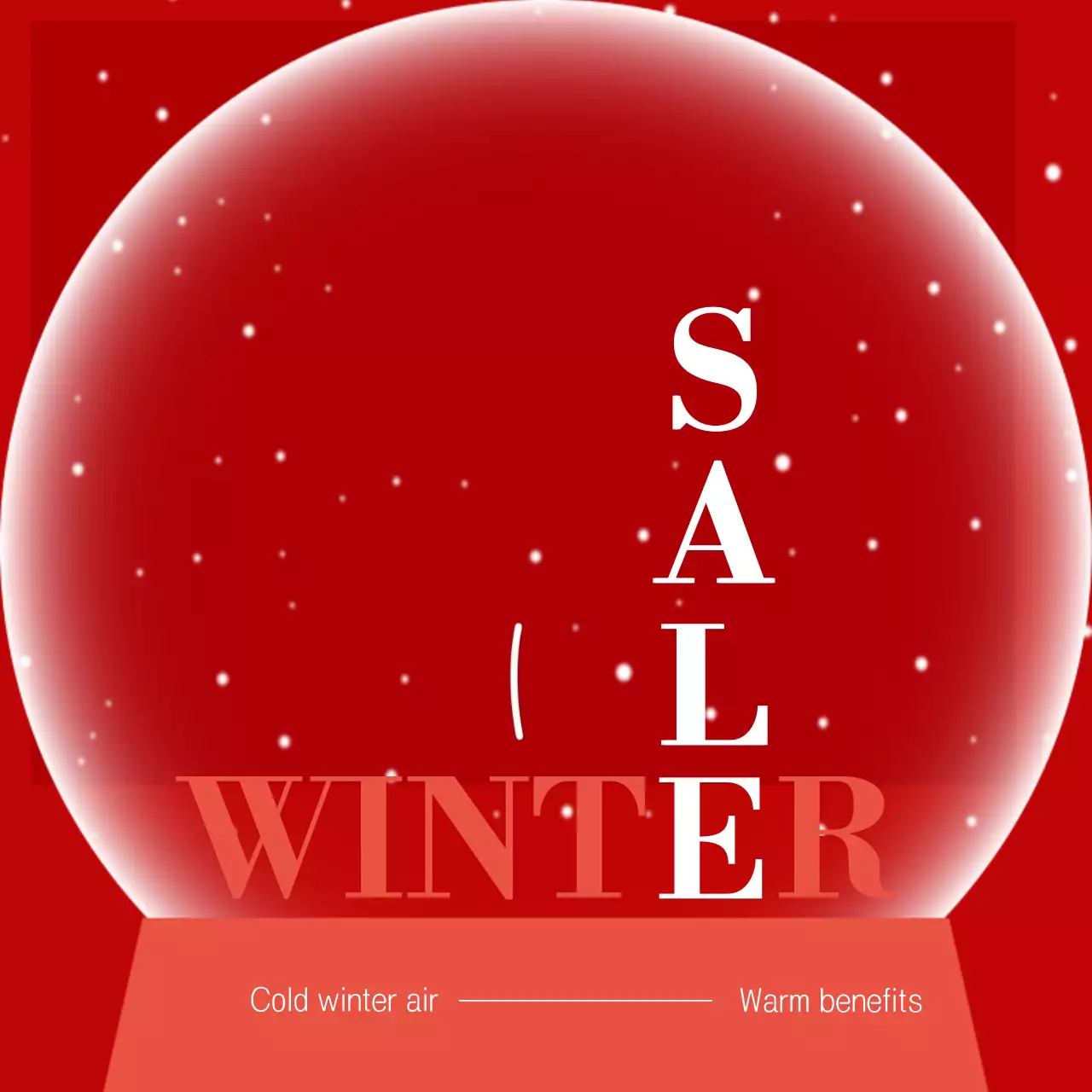 Red Modern Winter 프로모션 소셜 미디어 게시물