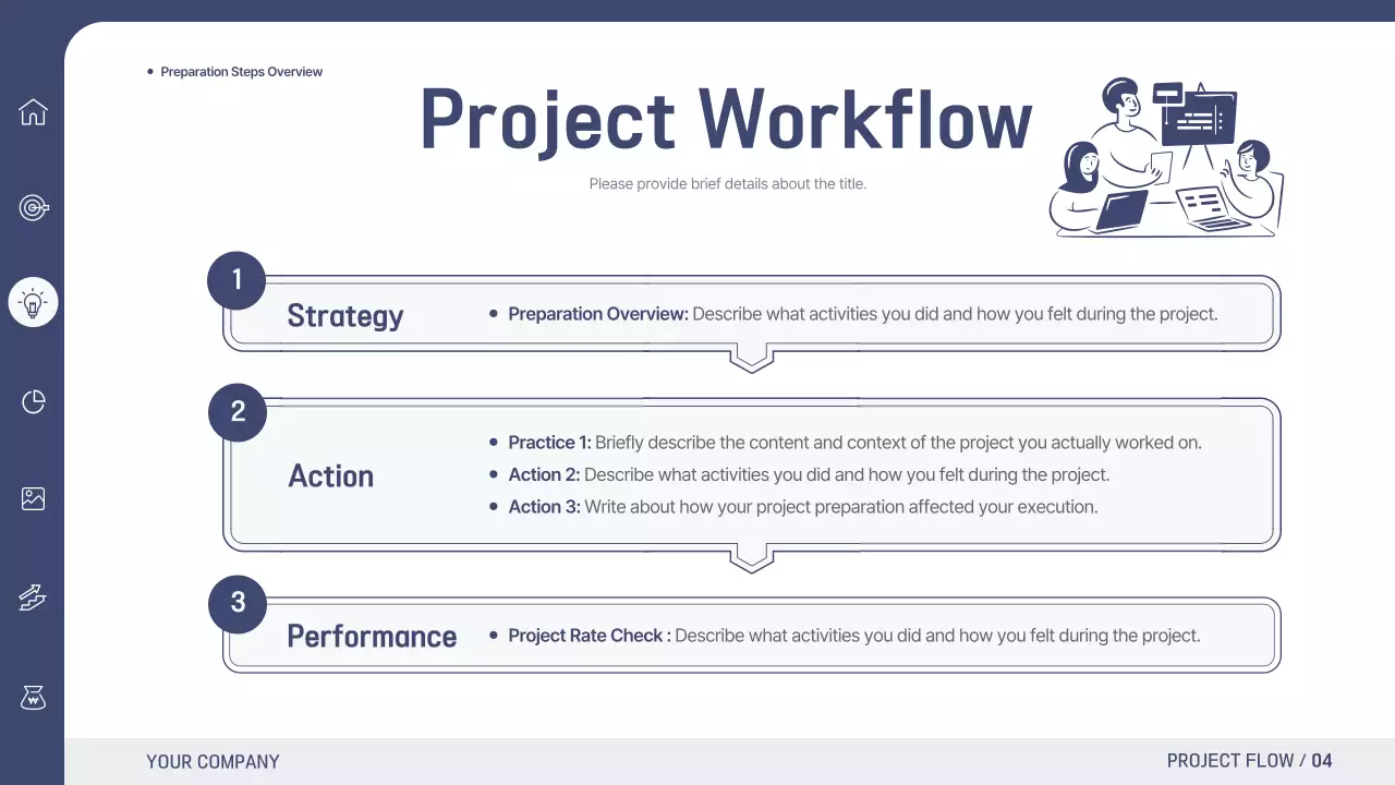남색과 회색의 심플하고 깔끔한 비즈니스 보고서