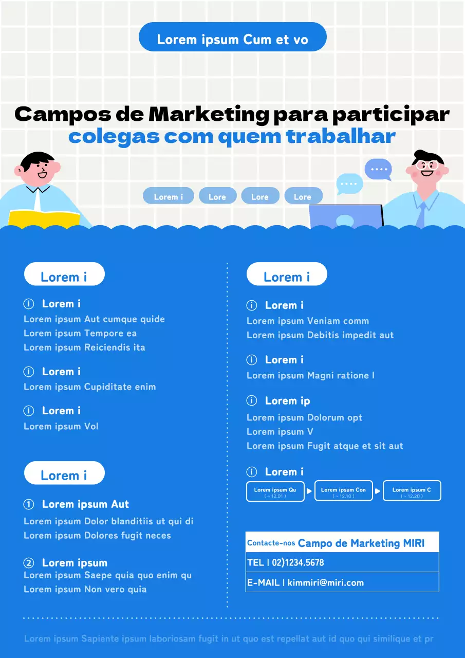Um guia simples de recrutamento para o campo de marketing azul e branco