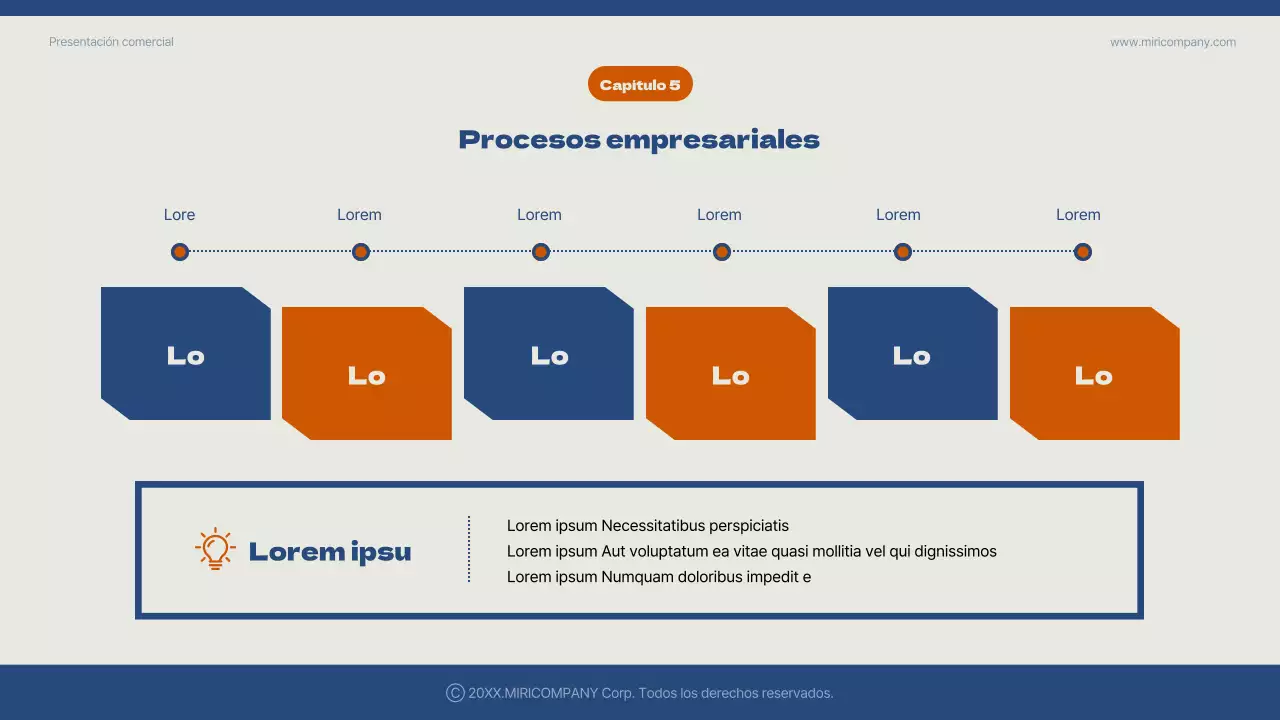 Un sencillo plan de negocios de Año Nuevo en azul y naranja