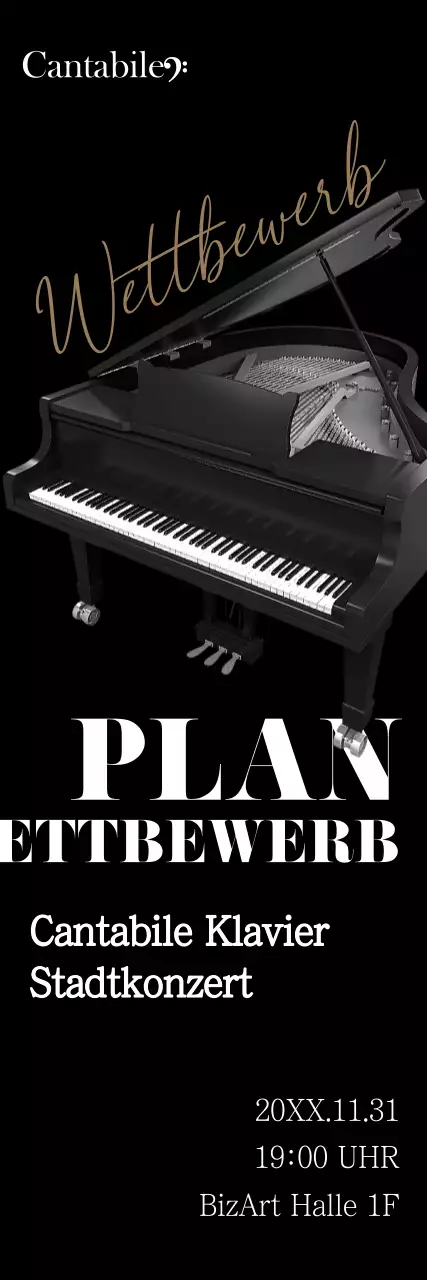Förderung eines Wettbewerbs für eine gehobene Klavierschule in Blacktone.