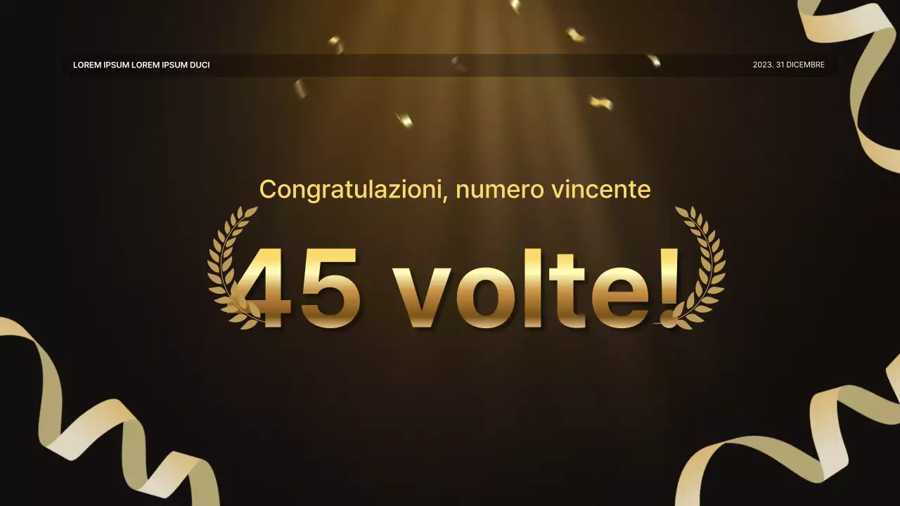 Una lussuosa presentazione delle prestazioni in oro e marrone e un resoconto dell'evento di fine anno