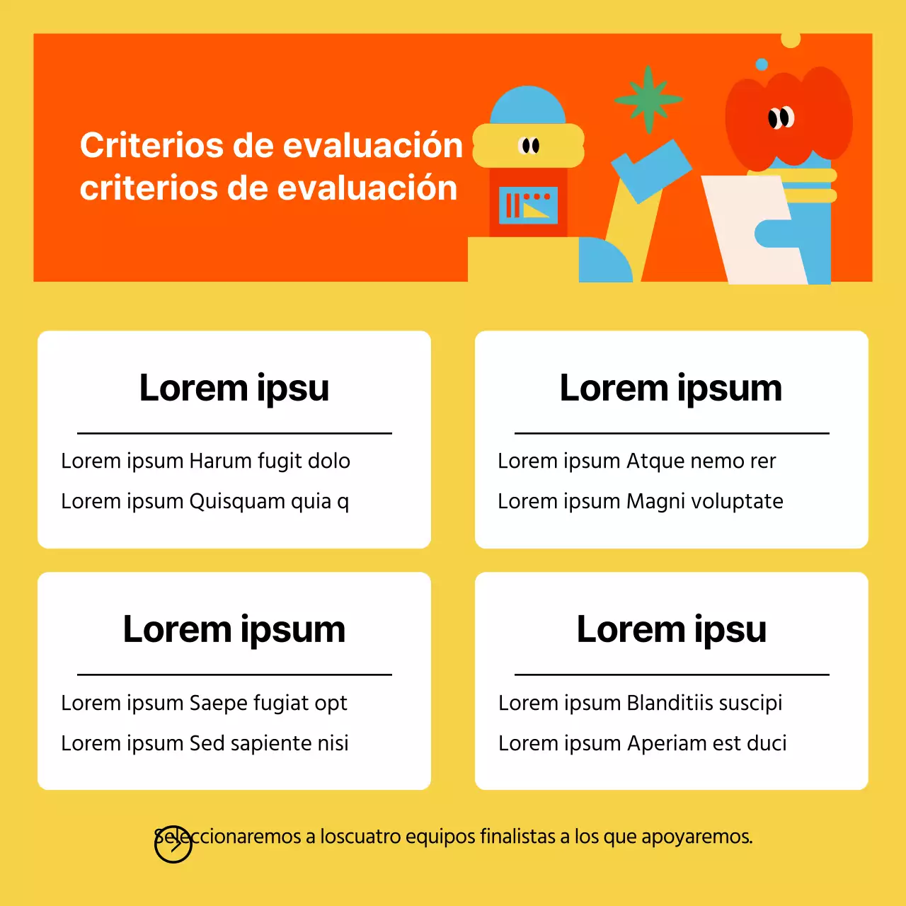 Promover la contratación de empresas de color amarillo y rojo kitsch