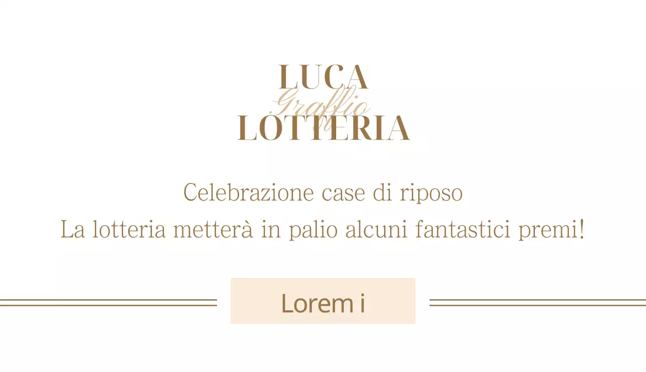 Lotteria per la festa di fine anno con accenti dorati su sfondo nero