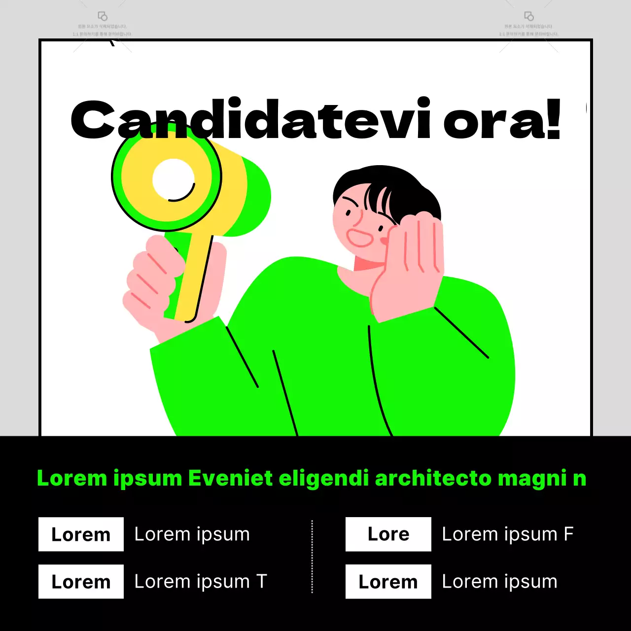 Annunci di reclutamento di team di tendenza con sfondi grigi