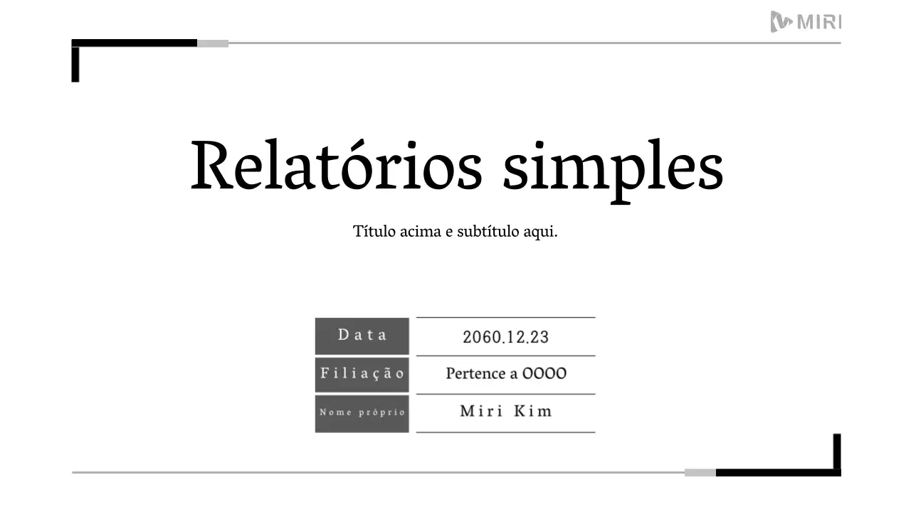 Um relatório simples para impressão a preto e branco