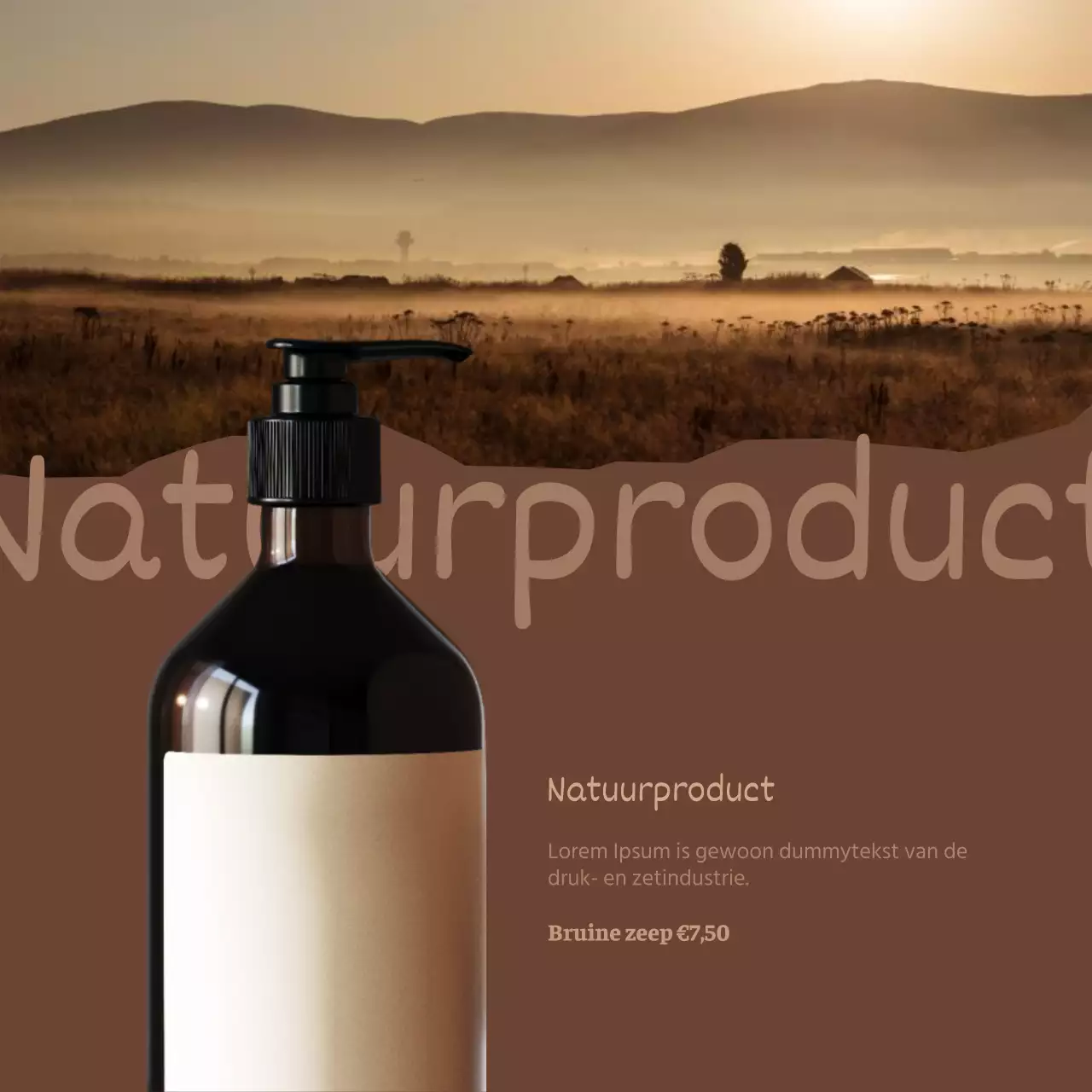 Reclame voor een luxe cosmeticamerk in bruin en ivoor.