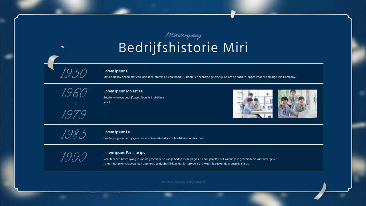 Een luxueus eindejaarsrapport in marineblauw en zilver