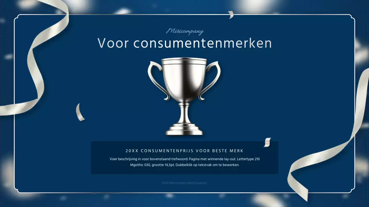 Een luxueus eindejaarsrapport in marineblauw en zilver