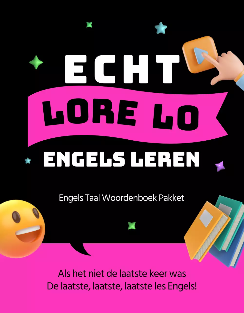 Engels leren in zwart en roze bevorderen