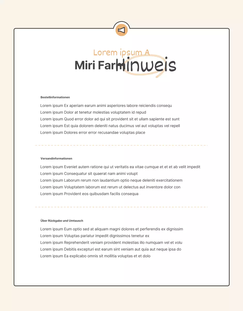 Förderung des Verkaufs eines einfachen gehäkelten orange-beigen Kragens