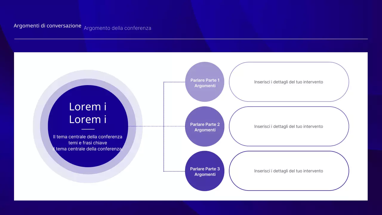 Una lussuosa presentazione per conferenze in blu navy