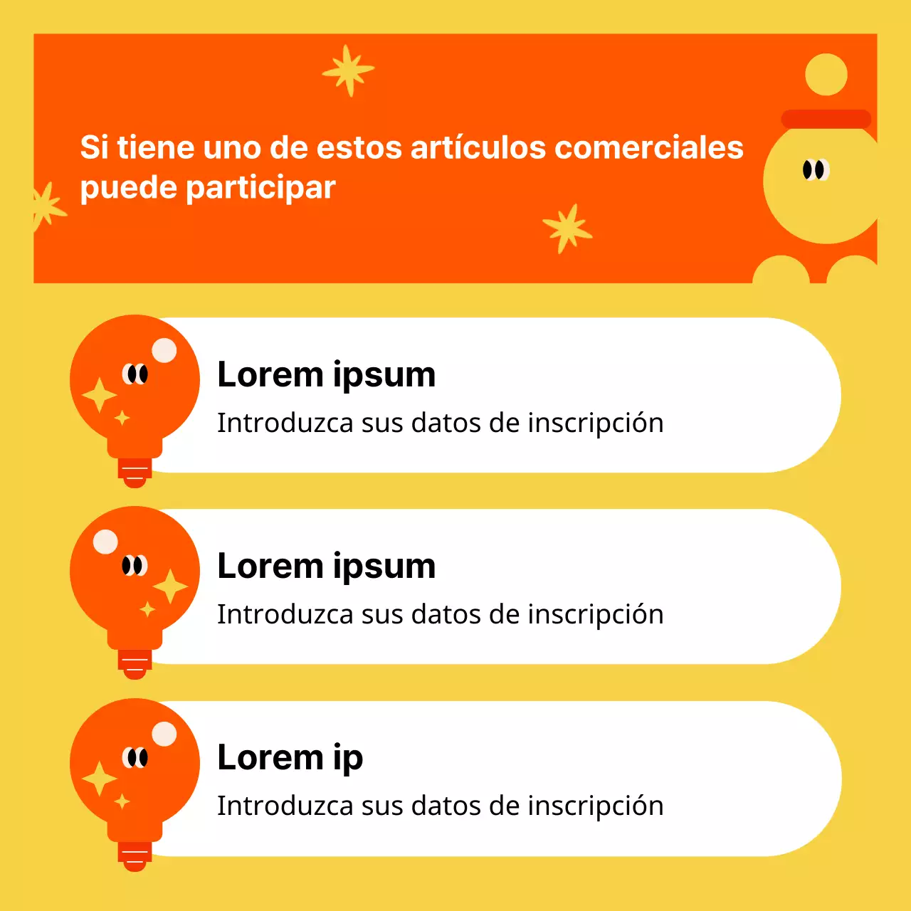 Promover la contratación de empresas de color amarillo y rojo kitsch