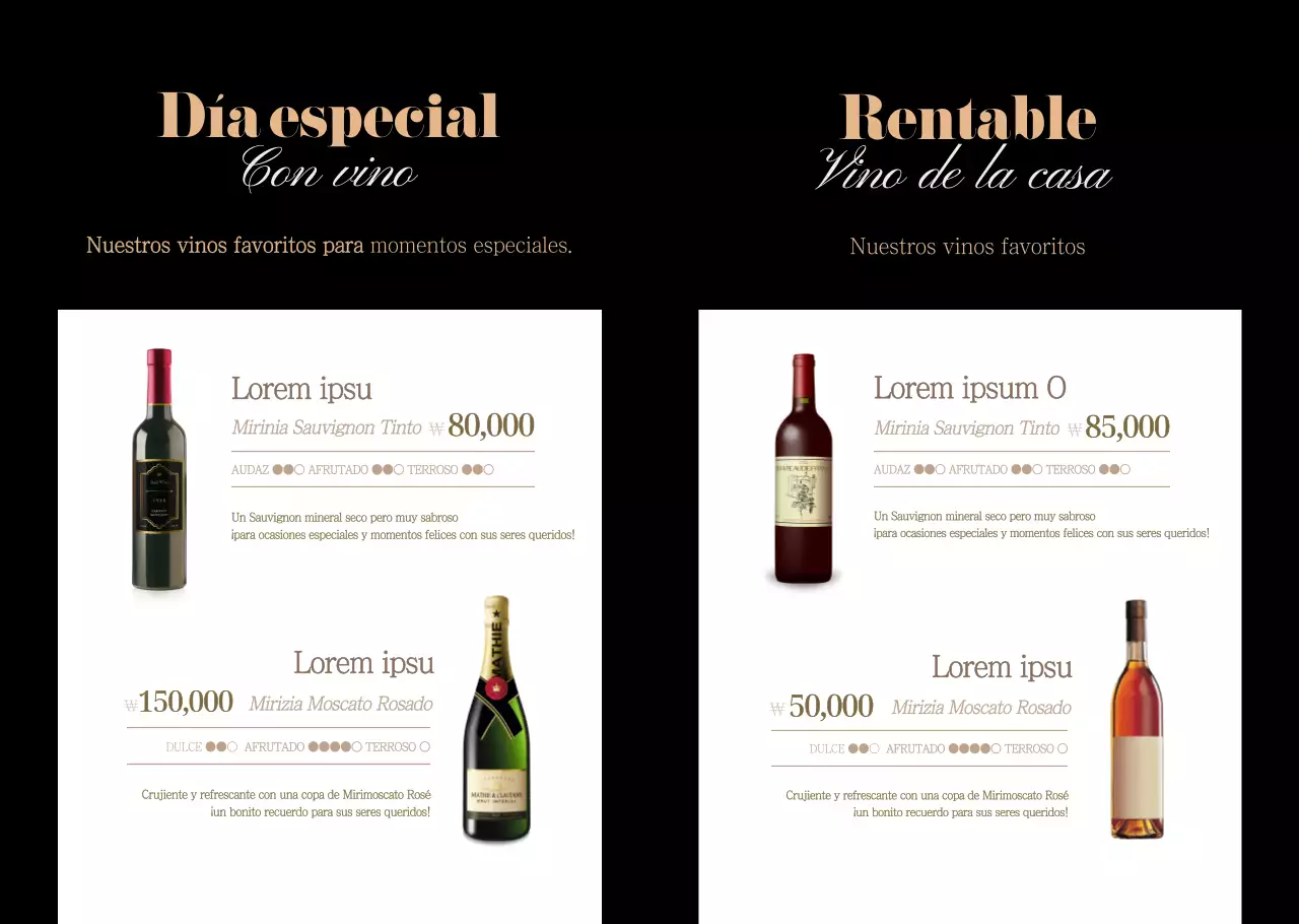 Presentamos nuestro sofisticado estuche de vino negro y dorado para restaurante