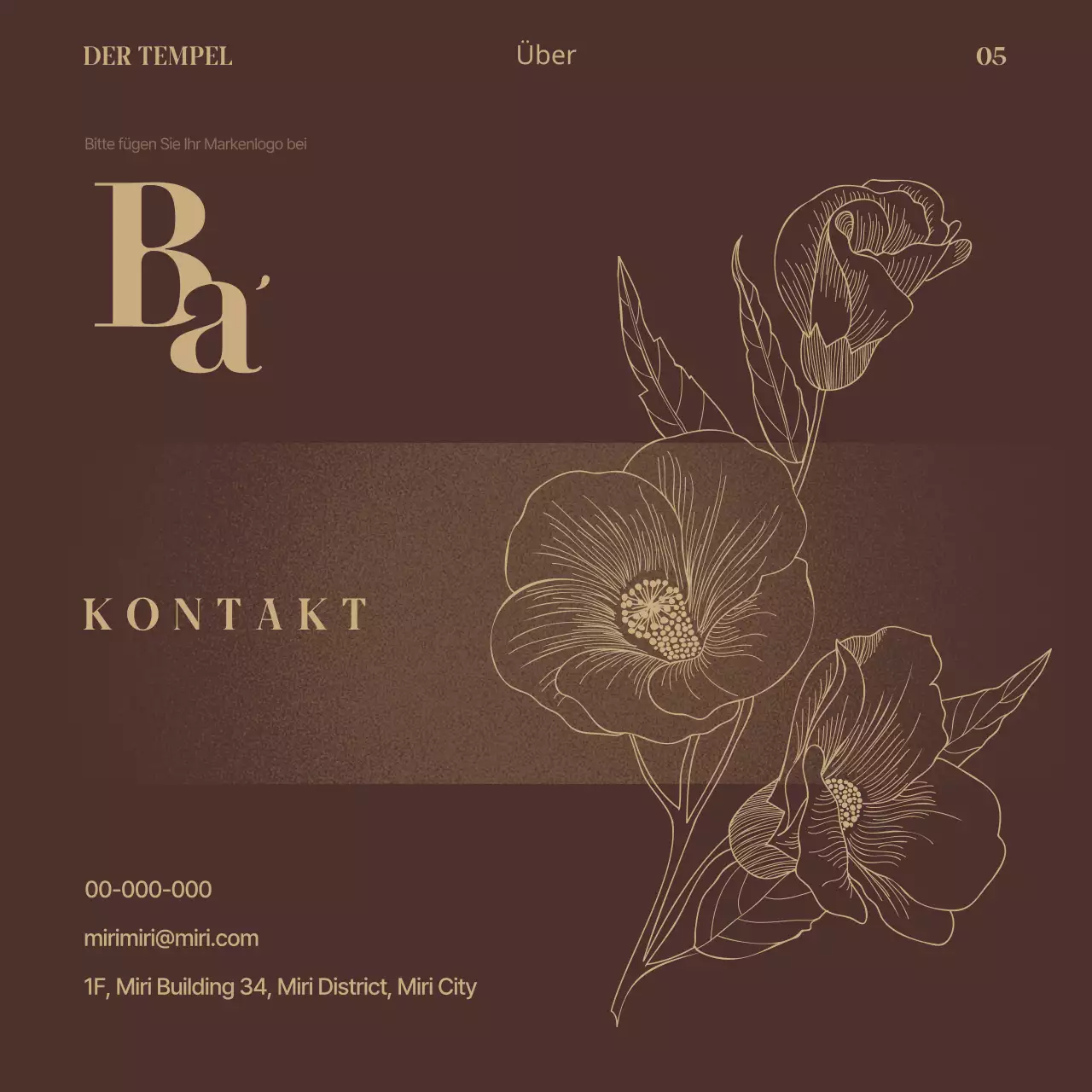 Der Beitrag einer Luxusmarke zu Braun mit Goldakzenten