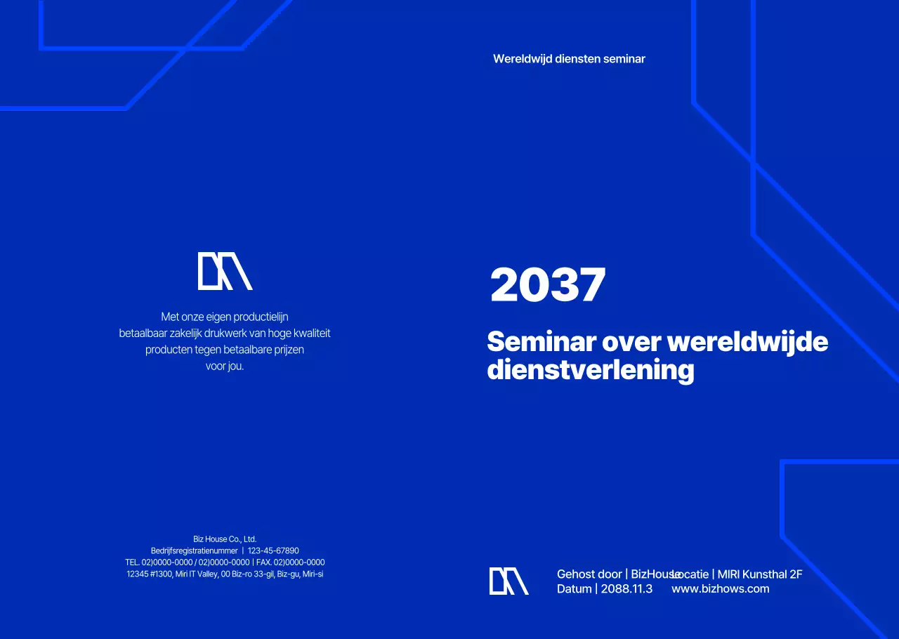 Introductie van een blauw getint, verfijnd bedrijfsseminar