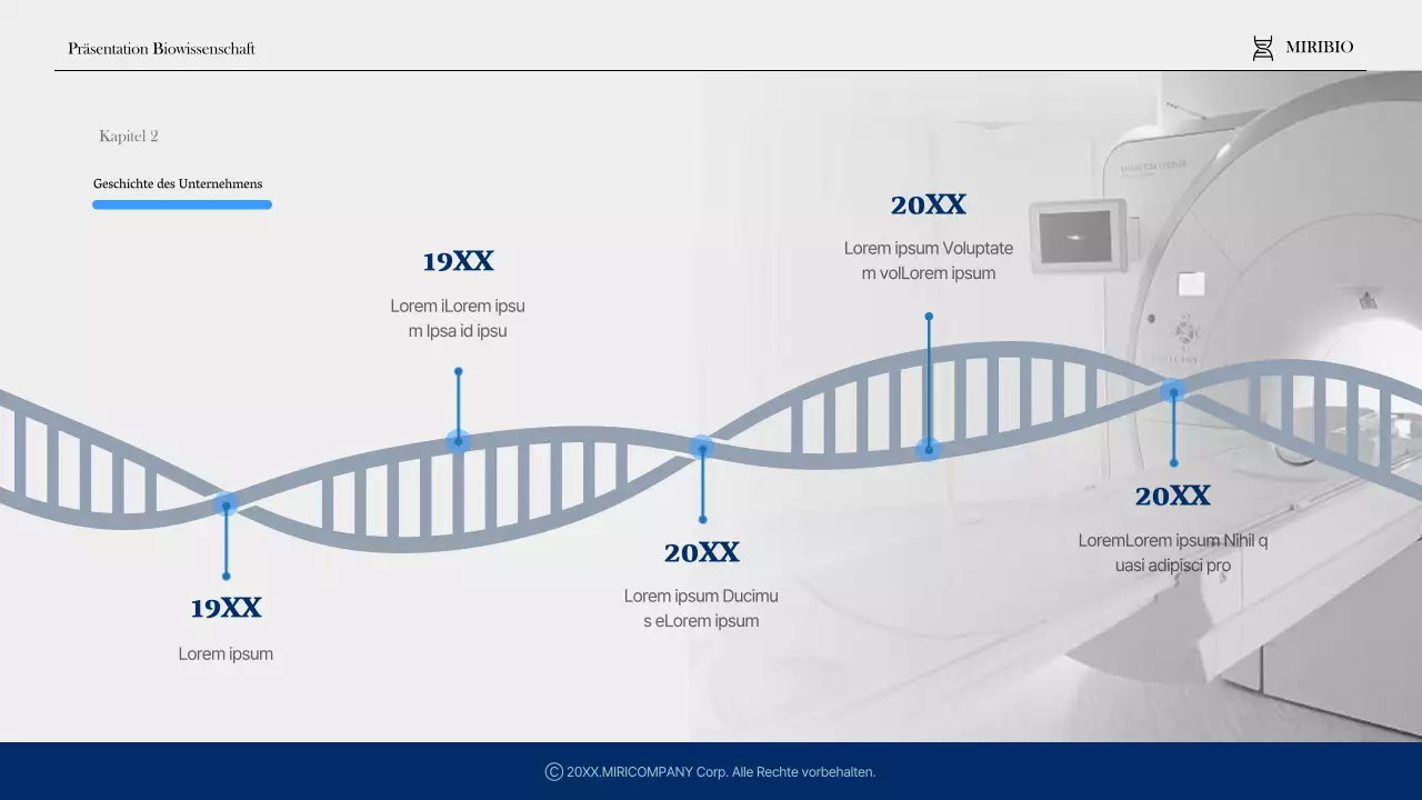 Modernes Gesundheits- und Pharmaunternehmensprofil in Marine und Blau