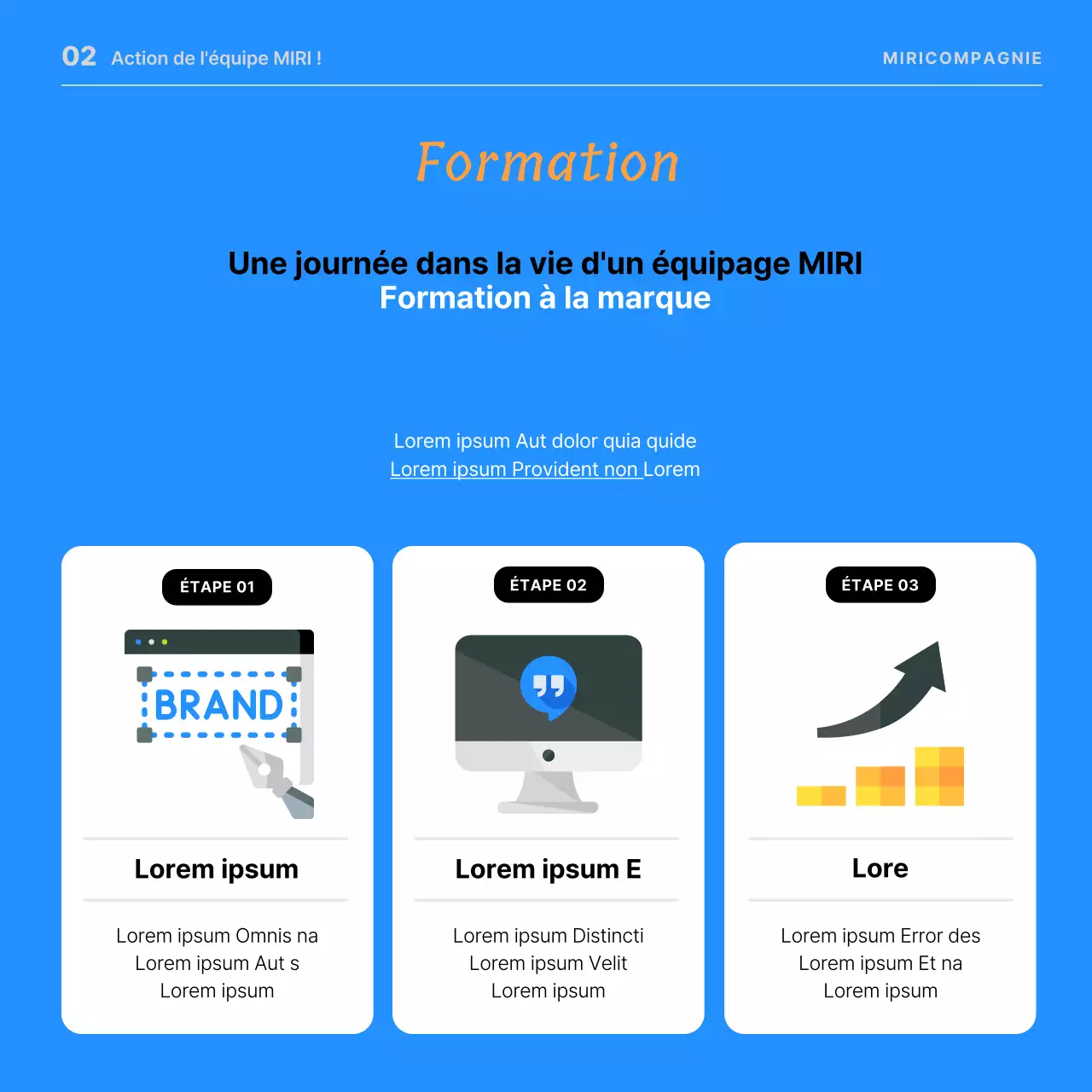 Des offres d'emploi minimalistes en bleu et orange pour promouvoir les opportunités de carrière