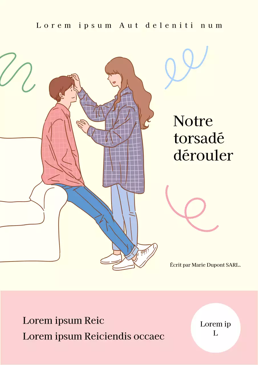 Mignonne couverture de conseiller en relations humaines en jaune et rose