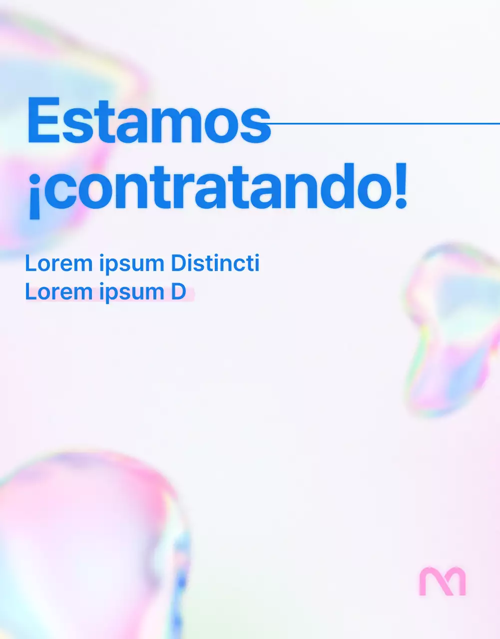 Puesto de trabajo sencillo en rosa y azul